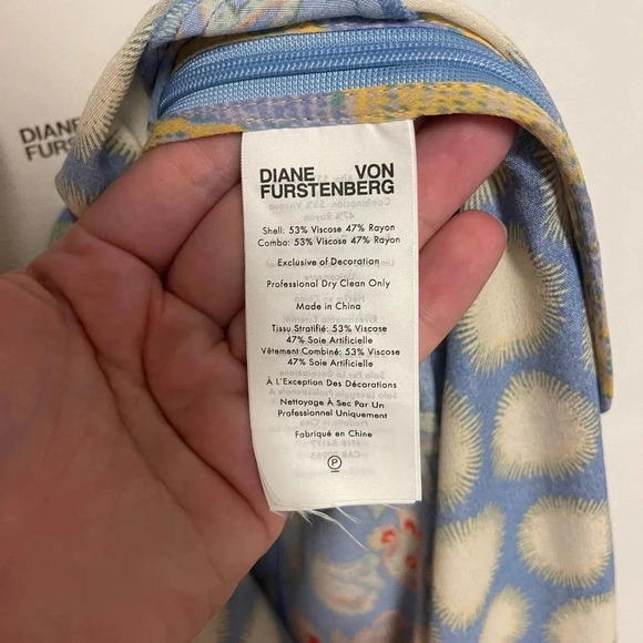 NWT Diane Von Furstenberg Optimus Dress - Floral Patchwork Hankerchief Hem - Picture 7 of 7